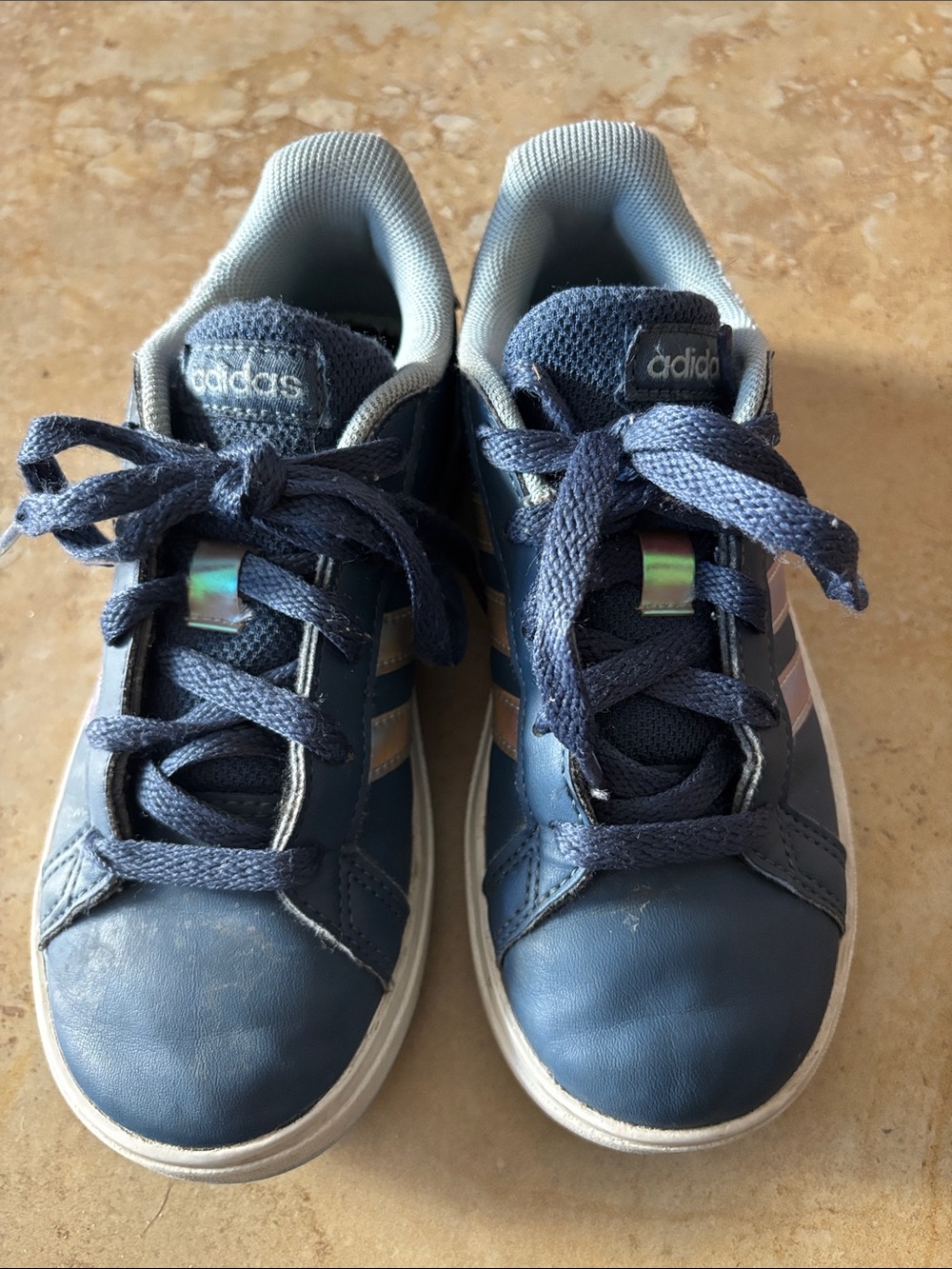 adidas Kids Navy Sneakers with Iridescent Heel - Picture 3 of 11